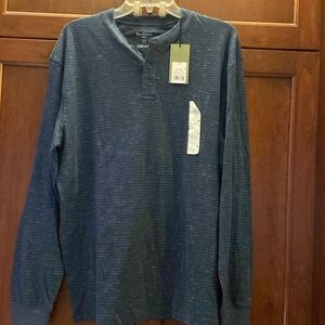 NWT Goodfellow Medium Striped Blue Long Sleeved Shirt 21W 29L